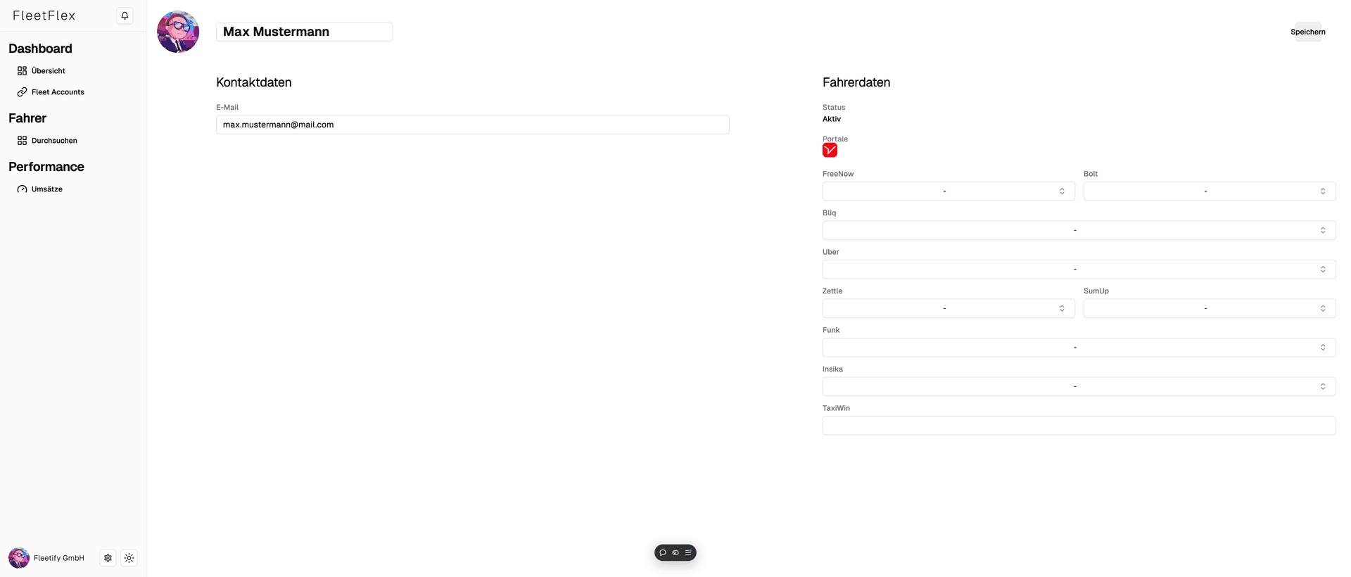 Fahrermanagement Screenshot